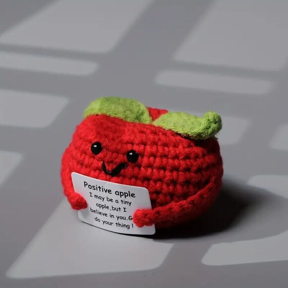 3/$35 NEW Emotional Support Apple, Crochet Apple Plush - Picture 3 of 5